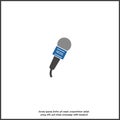 Vector microphone icon with a news symbol on white isolated background Royalty Free Stock Photo