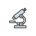 Vector microscope flat color line icon. Isolated on white background