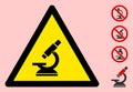 Vector Microscope Warning Triangle Sign Icon