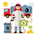 Vector Middle East Oil Industry. Flat style colorful Cartoon illustration.