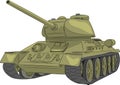 Vector. Middle tank T-34-85. Royalty Free Stock Photo