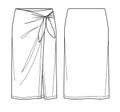 Vector midi skirt with bow detail