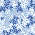 Vector military blue camouflage, seamless texture. Camo pattern for sporty clothing, fabric print.