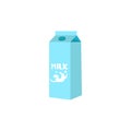 Vector milk carton icon. Dairy product illustration. Royalty Free Stock Photo