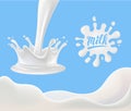Vector milk splash Royalty Free Stock Photo