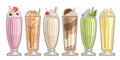 Vector Milkshake Set