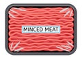 Vector minced meat in plastic tray