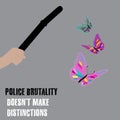 Vector minimal concept for international day against police brutality Royalty Free Stock Photo