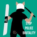 Vector minimal concept for world day against police brutality Royalty Free Stock Photo