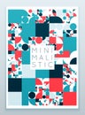 Vector minimal covers procedural design. Futuristic abstract minimalistic layout. Conceptual generative background