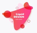 Vector minimal futuristic fluid dynamic shape red color Royalty Free Stock Photo
