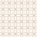 Vector minimal geometric seamless pattern with circular grid, thin curved lines Royalty Free Stock Photo
