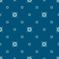 Vector minimal geometric seamless pattern with small floral shapes. Blue color Royalty Free Stock Photo