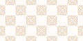 Vector minimal golden seamless pattern with small squares, checkered grid, tiles, dots. Luxury abstract white and gold texture. Royalty Free Stock Photo