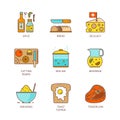 Vector minimal lineart flat cooking iconset