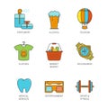 Vector minimal lineart flat shopping iconset Royalty Free Stock Photo