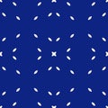 Vector minimal seamless pattern. Simple abstract geometric texture. Indigo blue