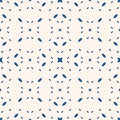 Vector minimal seamless pattern. Simple geometric texture. Blue and white color Royalty Free Stock Photo