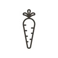 Vector minimal thin line icon outline linear stroke illustration of a simple carrot. Plant based diet