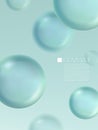Minimalist Abstract Water Bubbles Poster, Book Cover or Advertisement Background. Light Blue