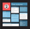 Vector minimalist cv / resume dashboard profile template