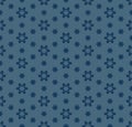 Vector minimalist floral seamless pattern. Deep blue colored geometric texture Royalty Free Stock Photo