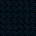 Vector minimalist geometric seamless pattern. Abstract outline geometrical texture. Black and dark blue background with thin lines Royalty Free Stock Photo