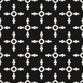 Simple vector monochrome geometric seamless pattern with circles, crosses, dots Royalty Free Stock Photo