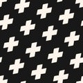 Vector minimalist geometric seamless pattern with crosses in diagonal array Royalty Free Stock Photo