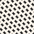 Vector minimalist geometric seamless pattern with crosses in diagonal array Royalty Free Stock Photo