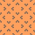 Vector minimalist geometric seamless pattern in deep blue and orange color Royalty Free Stock Photo