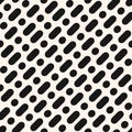 Vector minimalist geometric seamless pattern with diagonal rounded lines, dots Royalty Free Stock Photo
