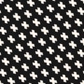 Vector minimalist geometric seamless pattern with crosses in diagonal array Royalty Free Stock Photo
