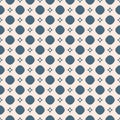 Vector minimalist geometric seamless pattern with small flowers, dots, circles Royalty Free Stock Photo