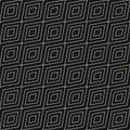 Vector minimalist geometric texture. Monochrome seamless pattern with diamonds Royalty Free Stock Photo