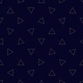 Vector minimalist geometric texture with small outline golden triangles Royalty Free Stock Photo