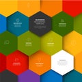 Vector Minimalist Infographic template with hexagons mosaic Royalty Free Stock Photo