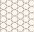 Vector minimalist monochrome seamless pattern with delicate grid, mesh, lattice Royalty Free Stock Photo