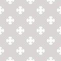 Vector minimalist seamless pattern with crosses. Light gray and white.