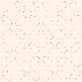 Vector minimalist seamless pattern. Simple colorful geometric background texture with small multicolored shapes, dots. Royalty Free Stock Photo