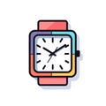 Vector of a minimalist square-faced watch on a clean white background