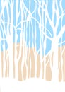 Vector minimalistic background winter forest