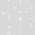 Vector Minimalistic Christmas Sparkling Floral Snowflake on Silver Gray seamless pattern background. Perfect for fabric