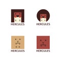 Vector minimalistic hercules head logotype