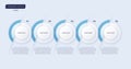 Vector minimalistic infographic template composed of 5 circles