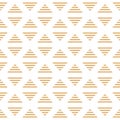 Vector minimalistic Striped golden triangles of rhombus Seamless pattern.