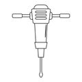 Vector of mining hammer drill icon Royalty Free Stock Photo