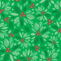 Vector mint green holly berry holiday seamless pattern background. Great for winter themed packaging, giftwrap, gifts