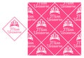 Vector Miss Universe tiara. Seamless repeating pattern isolated on pink background. Modern Design for Girls