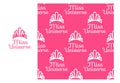 Vector Miss Universe tiara. Seamless repeating pattern isolated on pink background. Modern Design for Girls